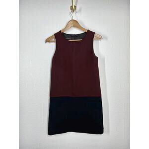 Judith & Charles Color Block Shift Dress Size 2 Sleeveless Wine Black